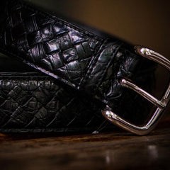 Handmade Black Leather Mens Belt Custom Cool Leather Men Belt for Men