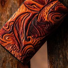 Handmade Leather Biker Mens Cool Car Key Wallet Coin Wallets Pouch Car KeyChain for Men