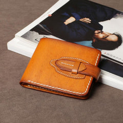Handmade Leather Mens Cool Slim Leather Small Wallet Men billfold Wallets for Men
