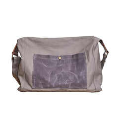 Canvas Mens 14 inches Side Bag Canvas Messenger Bags Canvas Travel Large Courier Bags for Men