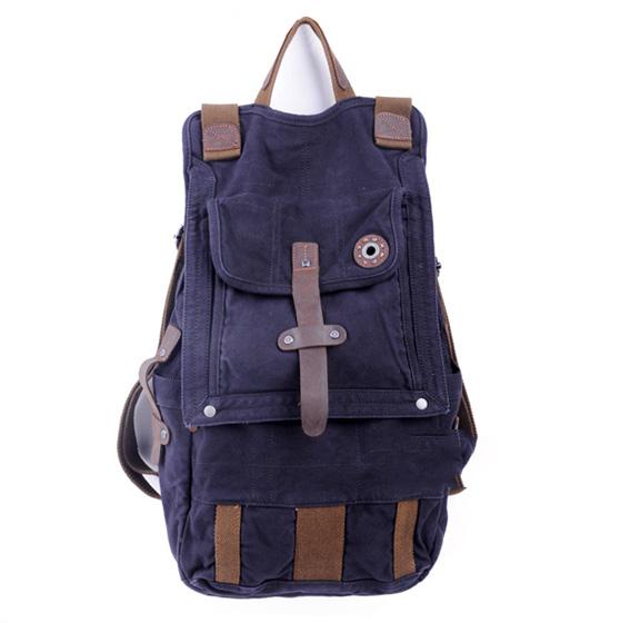 Canvas Black Mens Hiking Backpack Large Khaki School Backpack Canvas Travel Backpack For Men