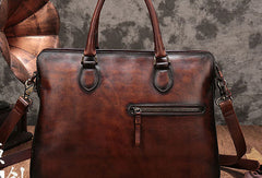 Vintage Leather Mens Brown Briefcase Work Bag Leather Business Bag  for men - EverHandmade