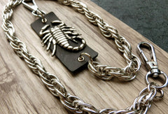 Sliver biker trucker punk scorpion hook wallet Chain for chain wallet biker wallet trucker wallet - EverHandmade