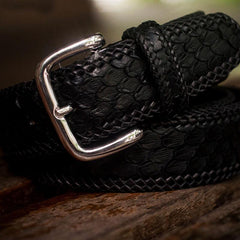 Handmade Black Leather Mens Belts Custom Cool Leather Men Belt for Men