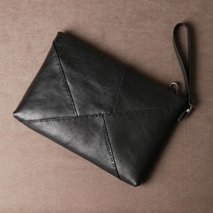 Leather Mens Clutch Cool Wallet Zipper Clutch Wristlet Wallet for Men