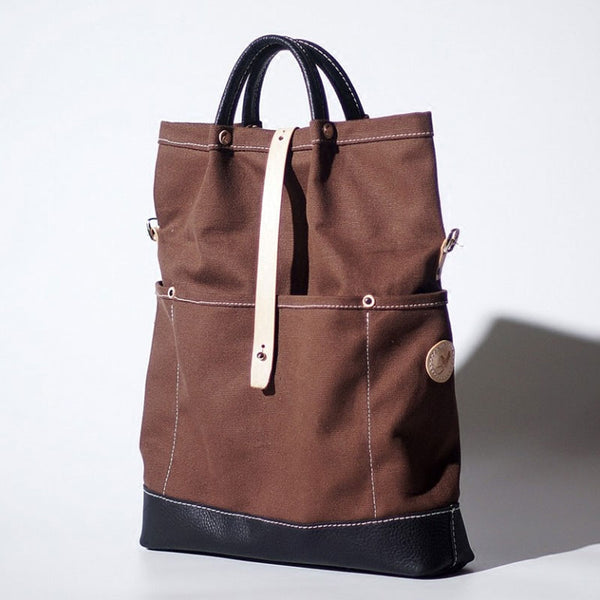 Handmade Canvas Leather Womens Tote Purse Handbag Tote Shopper Bag for Women