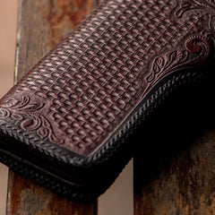 hand tooled leather wallets Tooled Leather Wallet Eagle Biker Chain Wallets Cool Leather Wallet With Chain Wallet for Men