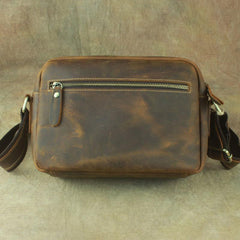COOL Vintage Brown LEATHER MENS Small Side Bag Messenger Bag for Men