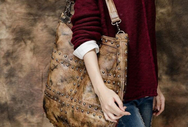 Handmade Leather handbag purse shoulder bag for women leather shopper bag