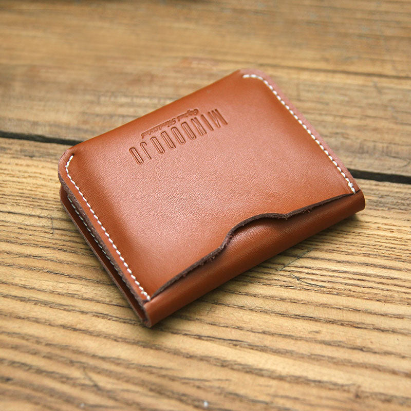 Cute LEATHER Womens Brown Small Wallet Bifold Leather Card Wallets FOR Women