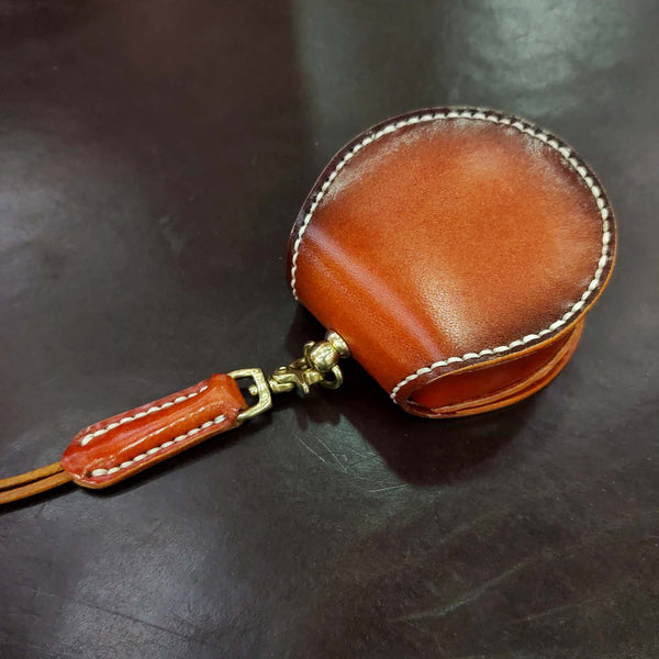 Cool Leather Brown Men's Womens Coin Holder Black Wristlet Change Wallet Coin Ca WG00852010