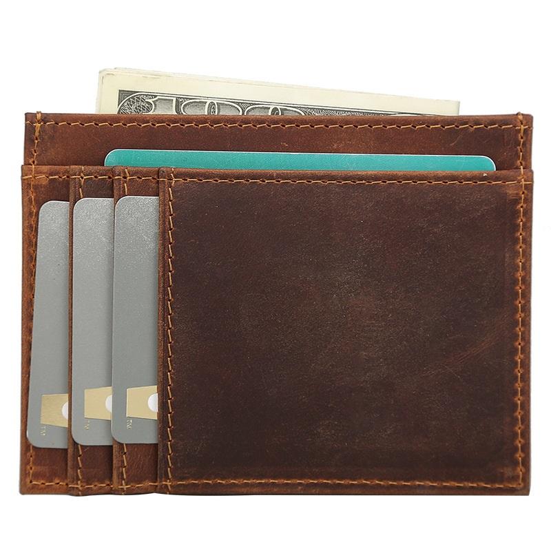 RFID Mens Leather Card Wallet Card Holder Front Pocket Wallet For Men