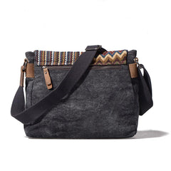 Vintage Mens Canvas Gray Cool Side Bag Messenger Bag Shoulder Bag for Men