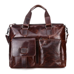 Vintage Leather Mens Briefcase Business Bag Work Bag For Men