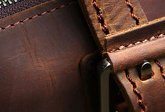 Genuine Leather Mens Cool Messenger Bag iPad Bag Chest Bag Bike Bag Cycling Briefcase Bag For Men - EverHandmade