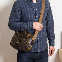 Canvas Mens Saddle Casual Camouflage Shoulder Bag Courier Bag Side Bag Messenger Bag for Men