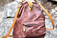 Handmade Leather cute backpack bag shoulder bag green women leather purse - EverHandmade