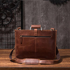 Cool Leather Mens Briefcase 13inch Laptop Bag Work Handbag Business Bags for Men