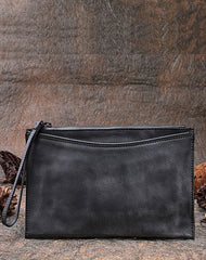 Handmade Womens Tan Leather Large Wristlet Wallet Slim Zip Clutch Purse Ladies Zipper Clutch Wallets for Women