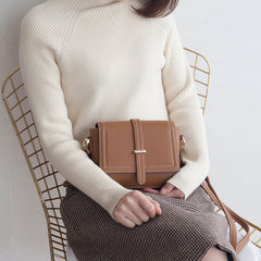 Minimalist Leather Womens Stylish Small Shoulder Bag Crossbody Purse for Women