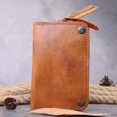 Brown Leather Key Case Key Wallet Men's Dark Coffee Key Holder Red Card Holder For Men