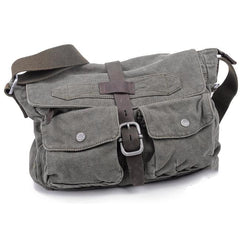 Canvas Black Mens 10 inches Postman Bag Canvas Messenger Bags Khaki Courier Bag For Men