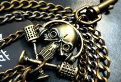 Brass biker trucker punk skull hook wallet Chain for chain wallet biker wallet trucker wallet