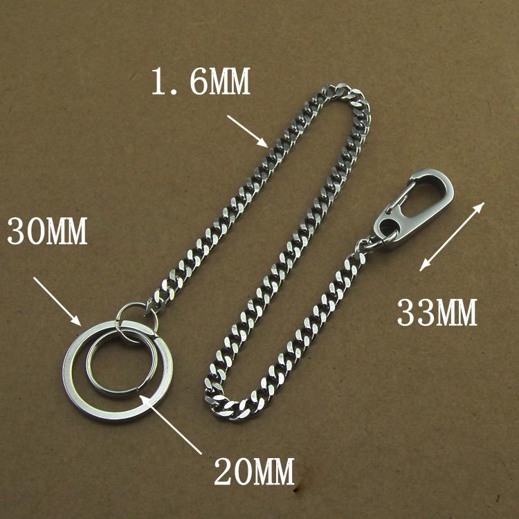 304 Solid Stainless Steel 15inch Wallet Chain Cool Punk Rock Biker Tru