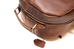 Vintage Coffee Mens Leather Backpack Travel Backpacks Laptop Backpack for men