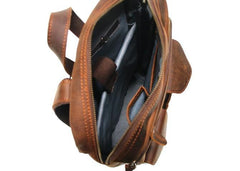 Cool Brown Leather Mens Backpack Travel Backpacks Laptop Backpack for men