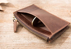Cool Leather Mens Slim Front Pocket Wallet Small Wallets for Men
