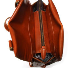 Brown Leather Mens Backpack Travel Backpacks Laptop Backpack for men