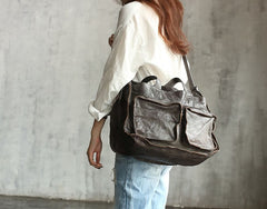 Vintage WOMENs LEATHER Travel Handbag Travel Bag Shoulder Bag FOR WOMEN
