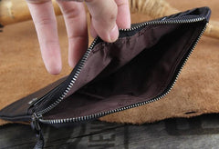 Handmade Genuine Leather Mens Cool Slim Leather billfold Wallet Men Small Wallets Bifold for Men