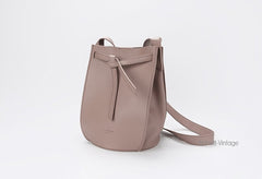 Stylish Leather Blue Womens Bucket Purse Crossbody Bag Barrel Shoulder Bag for Women
