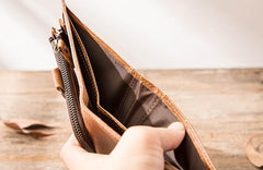 Cool Leather Mens Trifold Slim Front Pocket Wallets billfold Small Wallet for Men