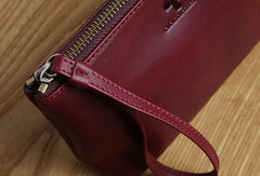 Genuine Leather Long Wallet Zipper Clutch Wallet Coin Change Makeup Wallet Purse For Women