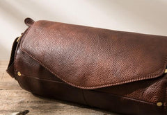 Cool Small Mens Leather Barrel Bag Messenger Bags Shoulder Bags  for Men