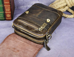 Cool Vintage Leather Mens Small Side Bag Messenger Bag Shoulder Bags for Men