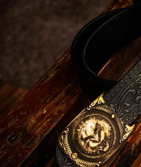 Handmade Cool Leather Mens Belt Leather Men Black Belts for Men