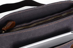 Mens Waxed Canvas Small Side Bag Messenger Bag Canvas Courier Bag for Men