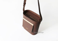 Stylish Leather Green Coffee Womens Bucket Purse Crossbody Bag Barrel Shoulder Bag for Women