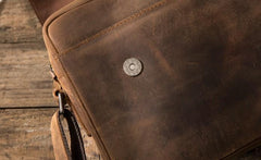 Cool Leather Coffee  Mens Messenger Bags Vintage Shoulder Bags  for Men