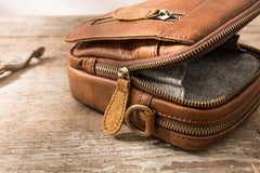 Leather Belt Pouch Belt Cases Mens Waist Bag Small Shoulder Bag for Men