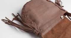 Stlyish WOMENs LEATHER Tassels Shoulder Bag Saddle Crossbody Purse With tassels