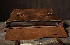 Handmade Leather Mens Cool Messenger Bag Briefcase Work Bag Business Bag Laptop Bag for men