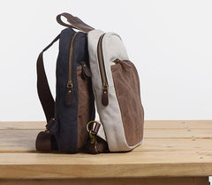 Cool Canvas Gray Mens Sling Bag Chest Bag One Shoulder Pack for men