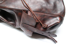 Cool Black Coffee Mens Leather Backpack Travel Backpack School Backpacks for men