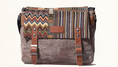 Vintage Mens Canvas Gray Cool Side Bag Messenger Bag Shoulder Bag for Men