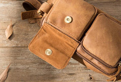 Vintage Leather Fanny Packs Mens Waist Bag Hip Pack Belt Bag for Men